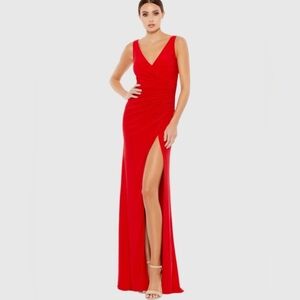 IEENA FOR Macduggal Faux Wrap Sleeveless V Neck Gown Size 12 55703